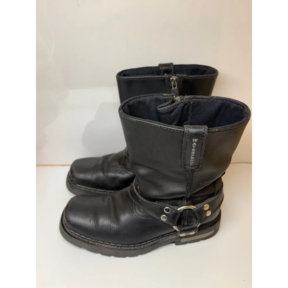 Ariat Mens 8.5D Black Leather Metal Mounts Harness Motorcycle Boots 10002579